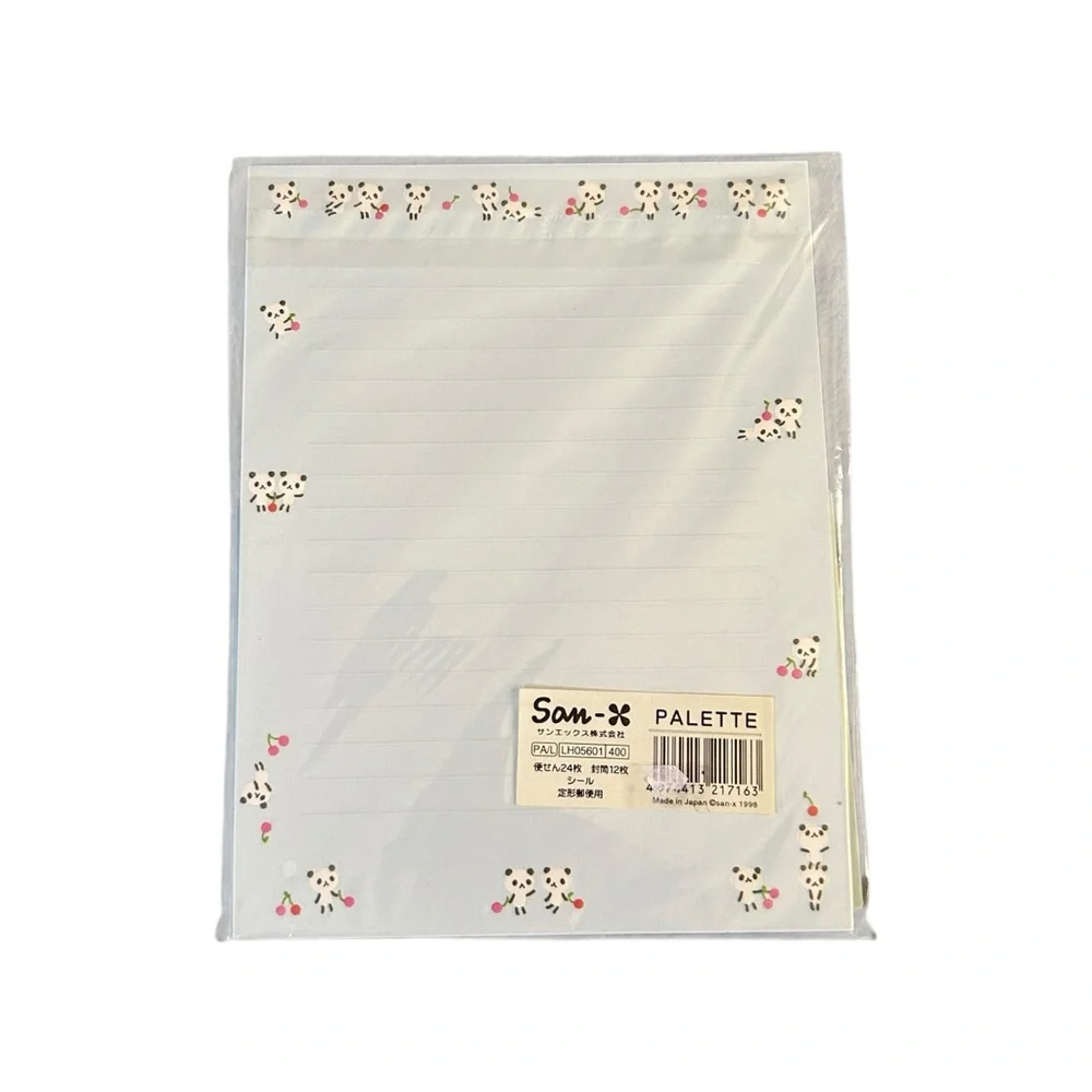 Vintage Y2K San-X Cherry Panda Letter Set Japanese Stationary Kawaii 1998 NWT